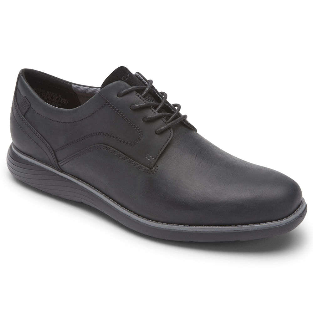 Rockport Mens Oxfords Black - Garett Plain Toe - UK 817-UGIFBK